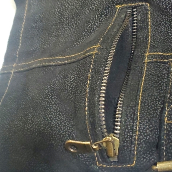 Lloyd Elliot's country club jacket women's size small black Leather Type zipper - Picture 14 of 16